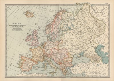 Karte von Europa, um 1900 (Stich) von Unbekannter Künstler