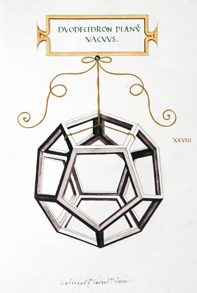 Mathematische Zeichnungen Da Vincis Dodekaeder von Unbekannt
