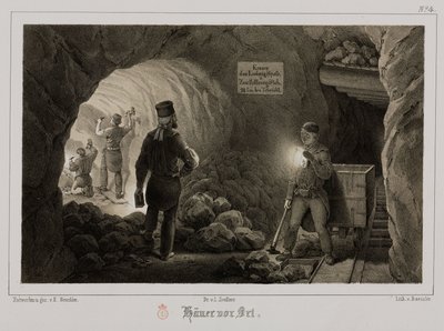 Bergbau, Metallerze Bergleute, Deutschland, ca. 1851 von Unbekannt