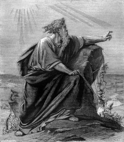 Moses betrachtet das gelobte Land - Bibel von Unbekannter Künstler