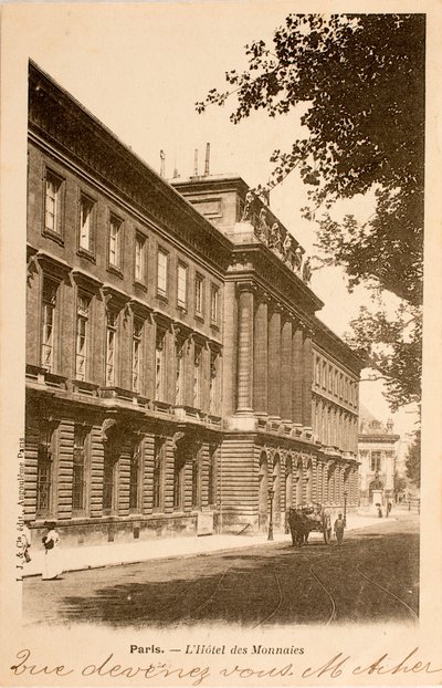 Postkarte/Hotel des Monnins/Paris/Seine/Île-de-France/Frankreich von William M. Timlin