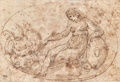 Sitzende, weibliche Figur von Unbekannter Künstler