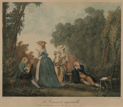 Das angenehme Konzert, ca. 1810 (Gravur) von Unbekannter Künstler