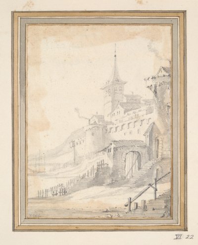 Schloss an einem Fluss von Unknown