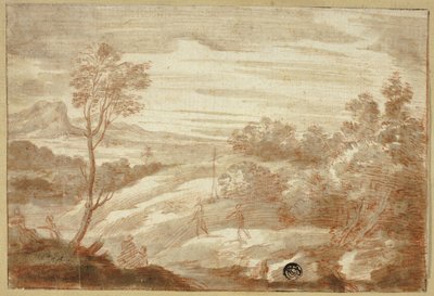 Waldlandschaft mit Figuren von Unknown