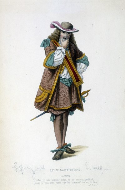 Alceste in „Le misanthrope“ von Molière von Unknown artist