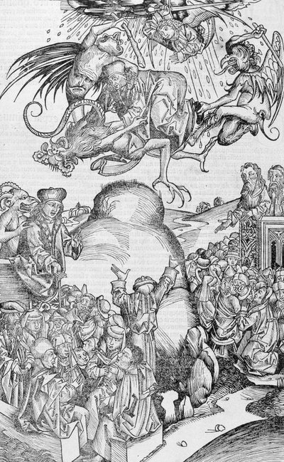 Glauben und Aberglauben. In „Nürnberger Chroniken“ von Unknown artist