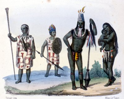 Indianer Encabellados und Jivaros in Ecuador. von Unknown artist