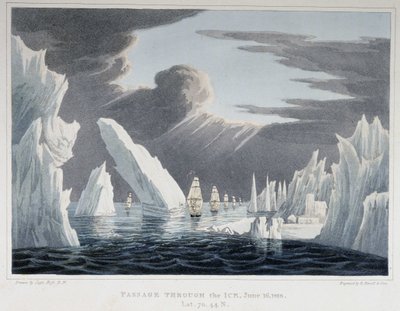 Durchfahrt durch die Eisberge, 16. Juni von Unknown artist