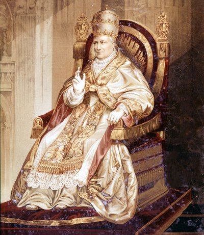 Pius IX. (1792 - 1878). Chromolithographie von Unknown artist