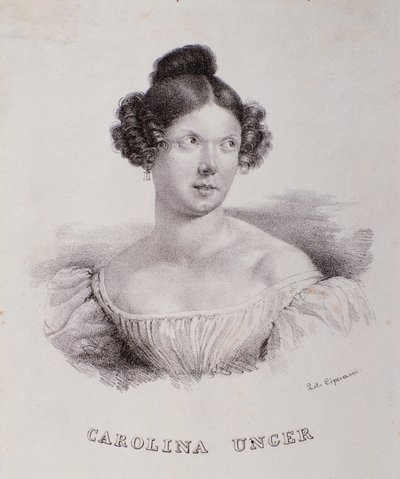 Porträt von Caroline Ungher (Unger) (Stich) von Unknown artist