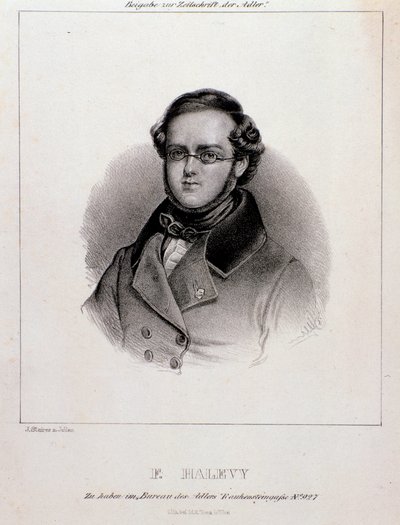 Porträt von Jacques Fromental Halévy (Stich) von Unknown artist