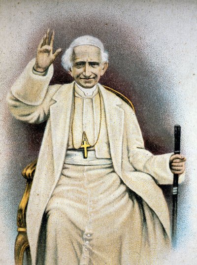 Porträt von Papst Leo XIII. Chromolithographie von Unknown artist