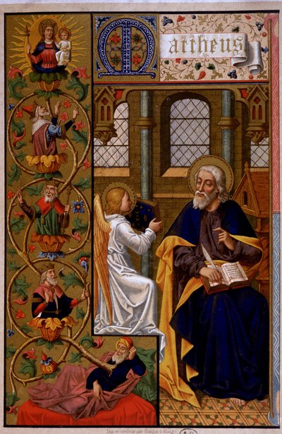 Sankt Matthäus schreibt das Evangelium. n.d 19. Jahrhundert von Unknown artist