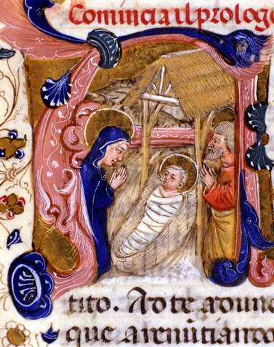 Die Geburt Christi. Manuskript aus dem 15. Jahrhundert von Unknown artist