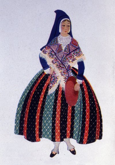 Traditionelles Bearn-Mädchenkostüm von Unknown artist