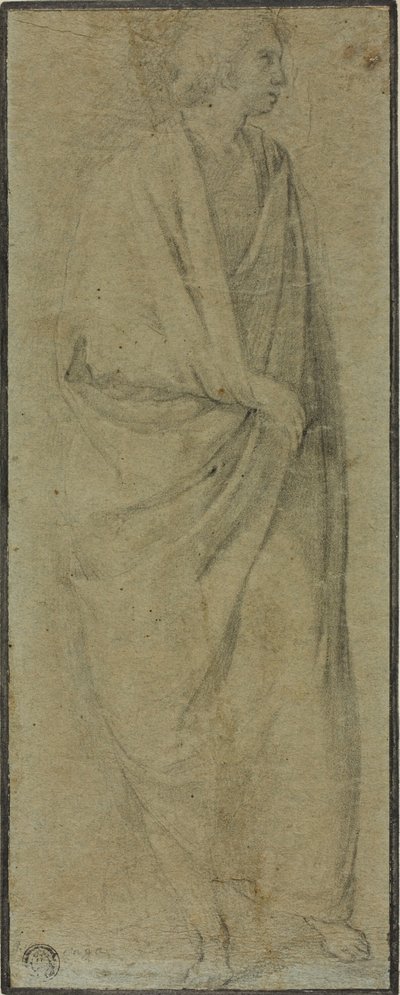Stehende drapierte männliche Figur von Unknown Florentine
