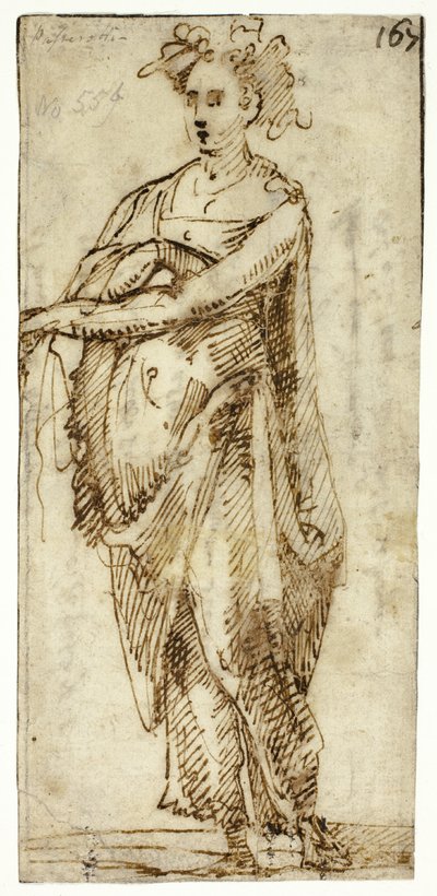 Ganzkörperfigur einer Frau von Unknown Sienese