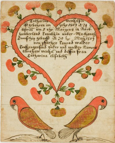 Taufurkunde von Catharina Wentzelsin von Unknown artist