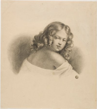 Kind mit lockigem Haar von Unknown artist