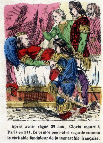 Chlodwig auf seinem Sterbebett im Jahr 511 von Unknown artist
