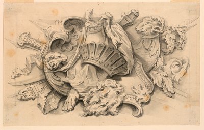 Entwurf für eine Trophäe aus Waffen von Unknown artist