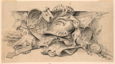 Entwurf für eine Trophäe aus Waffen von Unknown artist