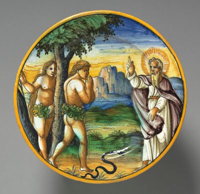 Teller mit Darstellung der Vertreibung von Unknown artist