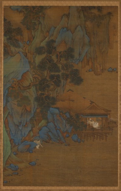 Genießen der Brise in einem Pavillon am Wasser von Unknown artist
