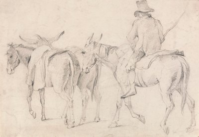 Bauer mit Maultieren von Unknown artist