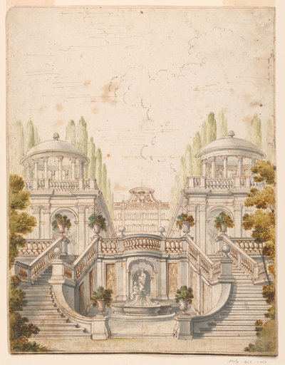 Garten und Villa von Unknown artist