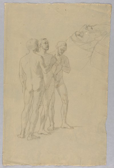 Gruppe von drei männlichen Akten von Unknown artist