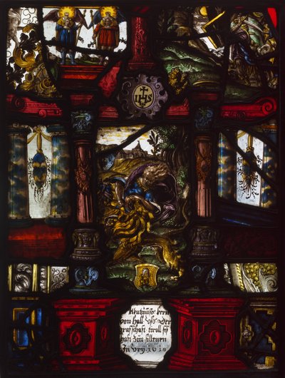 Heraldiktafel von Samson und dem Löwen von Unknown artist