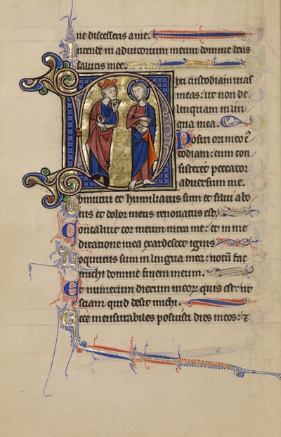 Initiale D: David und Christus von Unknown artist