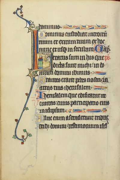 Initiale L: David spricht mit einem Engel von Unknown artist