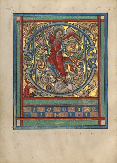 Initiale Q: Sankt Michael und der Drache von Unknown artist