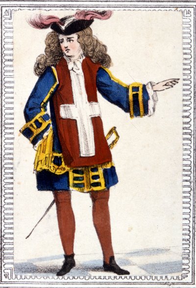 Ritter von Malta. Gravur 18. Jahrhundert von Unknown artist