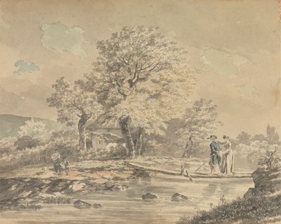 Landschaft mit Fußbrücke von Unknown artist