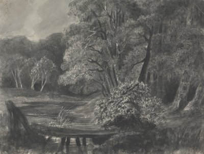 Landschaft mit Teich von Unknown artist