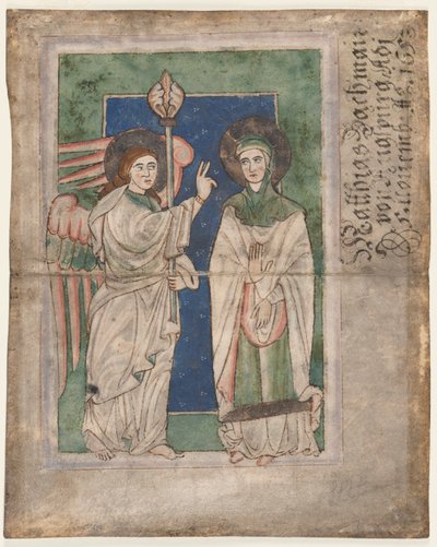 Blatt aus einem Psalter(?): Verkündigung (recto) von Unknown artist