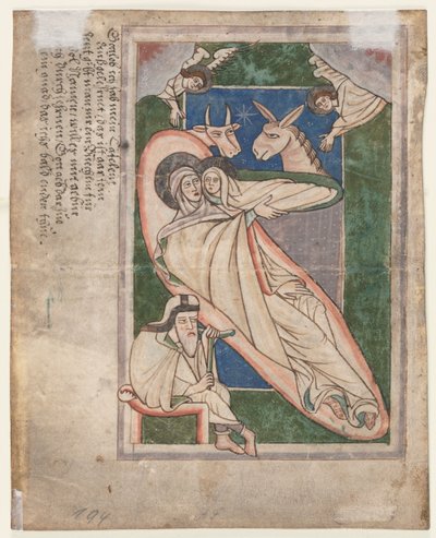 Blatt aus einem Psalter: Geburt Christi (verso) von Unknown artist