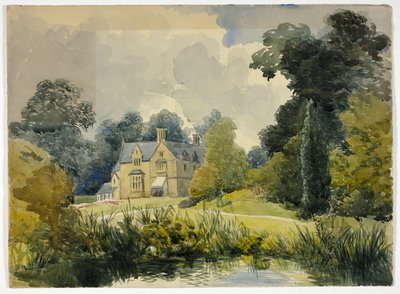 Herrenhaus vom Teich aus gesehen von Unknown artist