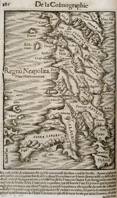 Karte von Italien - in „Universelle Kosmographie“ von Unknown artist