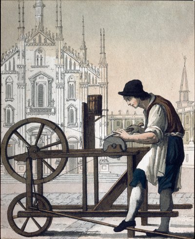 Altes Handwerk: der Messerschleifer von Unknown artist