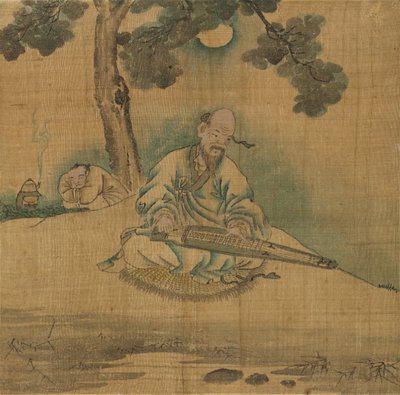 Gelehrter spielt Qin von Unknown artist