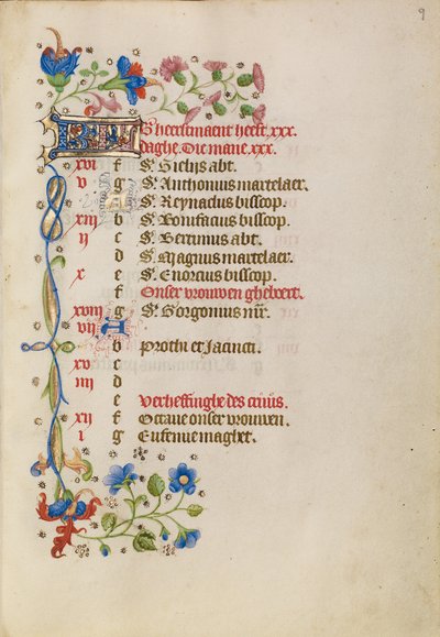 September Kalenderseite von Unknown artist