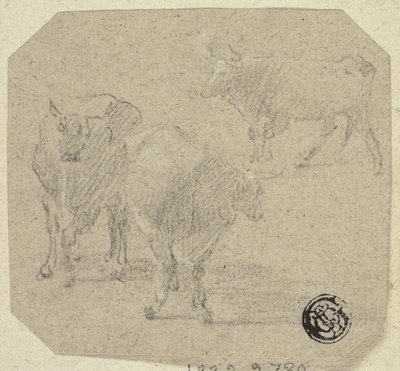 Drei Kühe von Unknown artist