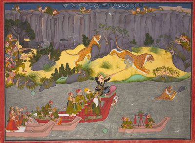 Tigerjagd von Raja Ram Singh II von Unknown artist