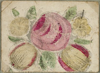 Unbenannte Valentinskarte (Rosa und gelbe Blumen) von Unknown artist