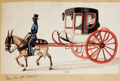 Junge Frau in einer Fiaker in Peru von Unknown artist